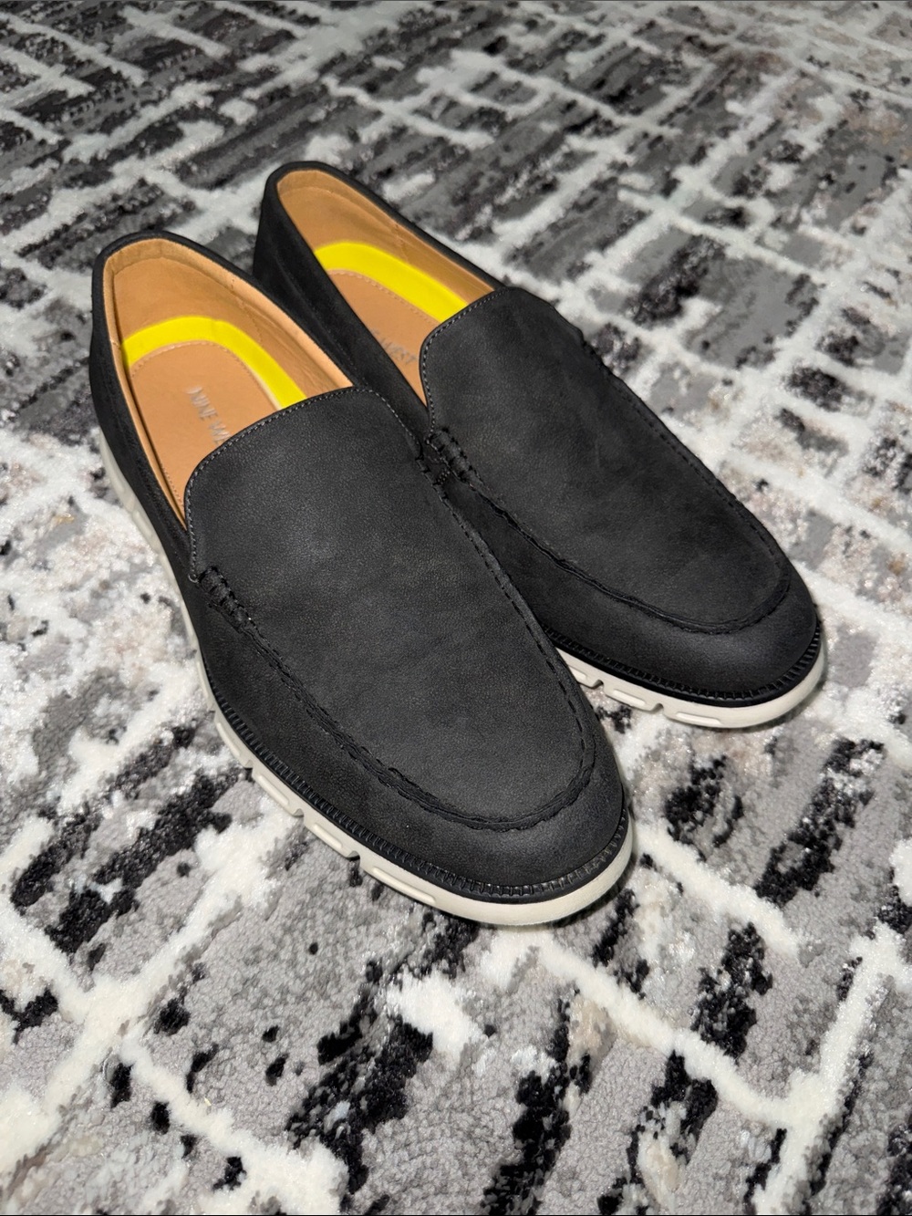 Men's NINE WEST Navy/Gray Suede Slip-On Casual Loafers